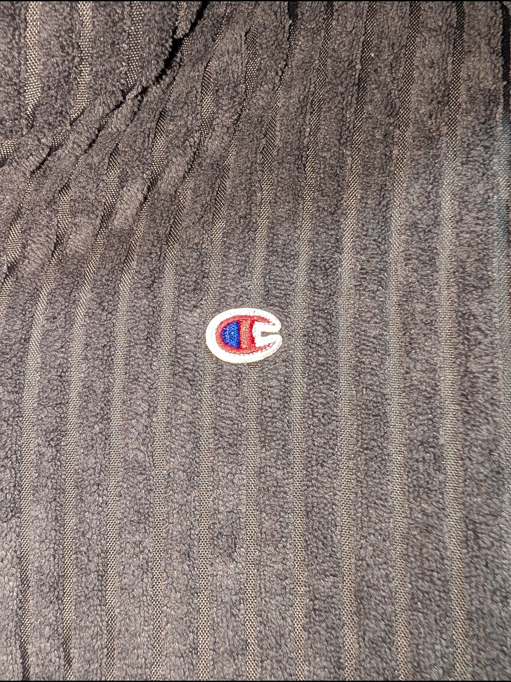Champion Dark Gray Ribbed Hooded Quarter-Zip Sweater - Picture 4 of 4